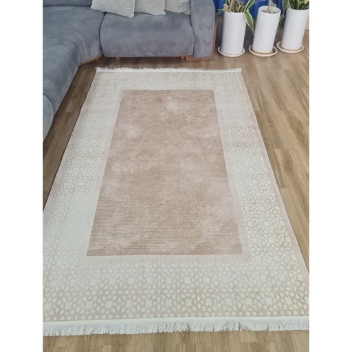 فرش ماشینی چاپی | فرشینه هازان ترک طرح کرم کد h459(پس کرایه) فرش ماشینی چاپی | فرشینه هازان ترک طرح کرم کد h459(پس کرایه) - Image 4