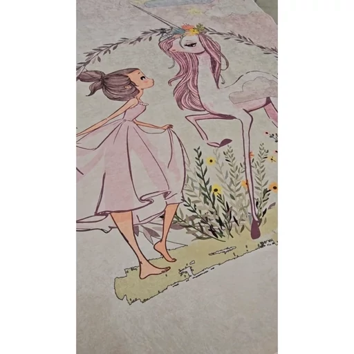 فرش کودک دخترانه طرح اسب تک شاخ زمینه صورتی کد C165 (پس کرایه) فرش کودک دخترانه طرح اسب تک شاخ زمینه صورتی کد C165 (پس کرایه) - Image 2