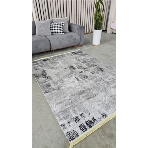 فرشینه هازان ترک طرح وینتیج طوسی M260(پس کرایه) فرشینه هازان ترک طرح وینتیج طوسی M260(پس کرایه) - Image 2