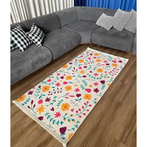 فرش ماشینی چاپی | فرشینه هازان ترک طرح گل کد R130 (پس کرایه) فرش ماشینی چاپی | فرشینه هازان ترک طرح گل کد R130 (پس کرایه) - Image 2