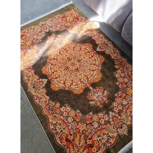 فرش ماشینی چاپی | فرشینه هازان ترک طرح سنتی زمینه سبز و نارنجی 058 (پس کرایه) فرش ماشینی چاپی | فرشینه هازان ترک طرح سنتی زمینه سبز و نارنجی 058 (پس کرایه)