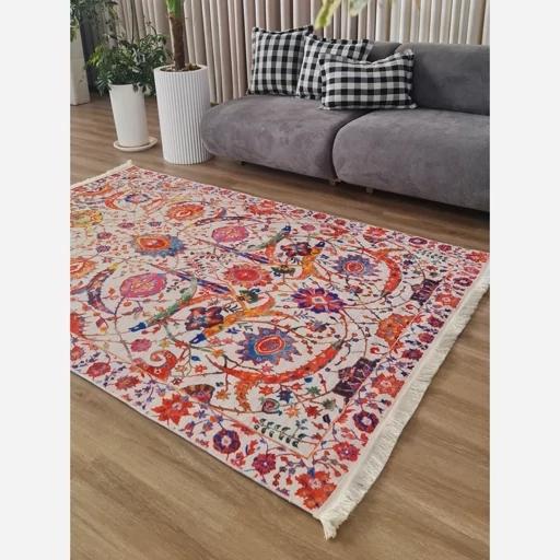 فرش ماشینی چاپی | فرشینه هازان ترک طرح ابریشمی سنتی 093 (پس کرایه) فرش ماشینی چاپی | فرشینه هازان ترک طرح ابریشمی سنتی 093 (پس کرایه) - Image 8