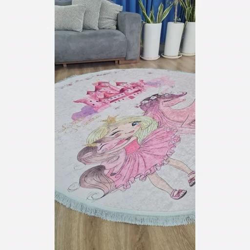 فرش کودک دخترانه طرح اسب تک شاخ و پرنسس هازان ترک کدC163 (پس کرایه) فرش کودک دخترانه طرح اسب تک شاخ و پرنسس هازان ترک کدC163 (پس کرایه) - Image 5