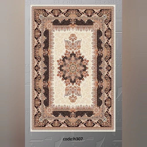 فرشینه هازان ترک طرح سنتی کرم کدh307 (پس کرایه) فرشینه هازان ترک طرح سنتی کرم کدh307 (پس کرایه) - Image 9