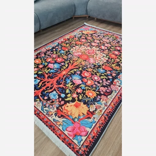 فرشینه هازان ترک طرح ابریشمی 048 (پس کرایه) فرشینه هازان ترک طرح ابریشمی 048 (پس کرایه) - Image 7