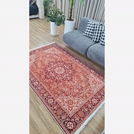 فرش ماشینی چاپی | فرشینه هازان ترک طرح سنتی استوپ دار h164 (پس کرایه) فرش ماشینی چاپی | فرشینه هازان ترک طرح سنتی استوپ دار h164 (پس کرایه) - Image 4
