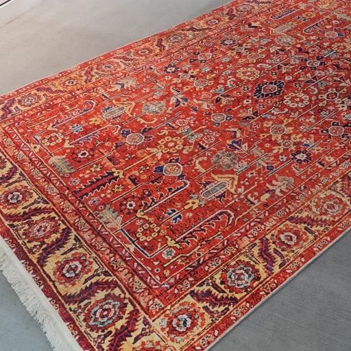 فرشینه مخمل هازان ترک طرح گلستان قرمز O152(پس کرایه) فرشینه مخمل هازان ترک طرح گلستان قرمز O152(پس کرایه)