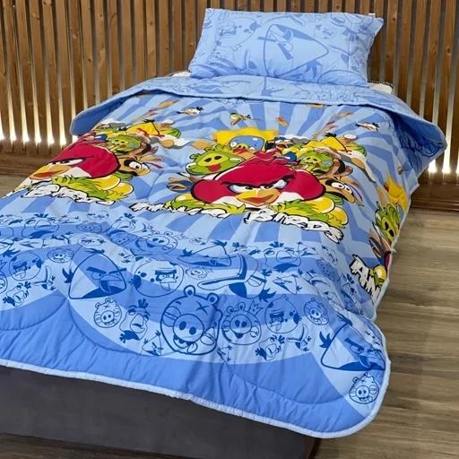 ست فانتزی روتختی 4 تیکه طرح انگری بردز آبی (پس کرایه) ست فانتزی روتختی 4 تیکه طرح انگری بردز آبی (پس کرایه) - Image 2