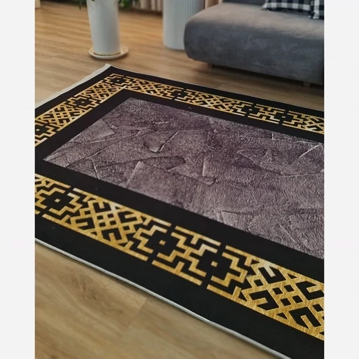 فرش ماشینی چاپی | فرشینه هازان ترک مدرن مشکی طلایی کد h246 (پس کرایه) فرش ماشینی چاپی | فرشینه هازان ترک مدرن مشکی طلایی کد h246 (پس کرایه) - Image 6