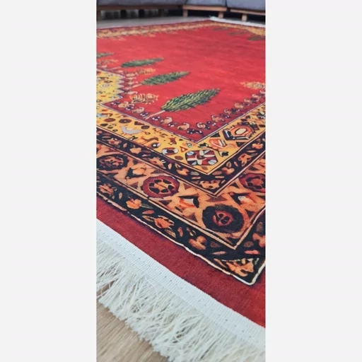 فرشینه مخمل قشقایی طرح سنتی لاکی (پس کرایه) فرشینه مخمل قشقایی طرح سنتی لاکی (پس کرایه) - Image 3