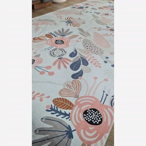 فرش ماشینی چاپی | فرشینه مخمل طرح گل و کبوتر R111 (پس کرایه) فرش ماشینی چاپی | فرشینه مخمل طرح گل و کبوتر R111 (پس کرایه) - Image 8