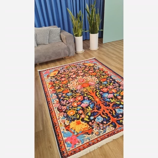 فرشینه هازان ترک طرح ابریشمی 048 (پس کرایه) فرشینه هازان ترک طرح ابریشمی 048 (پس کرایه) - Image 5