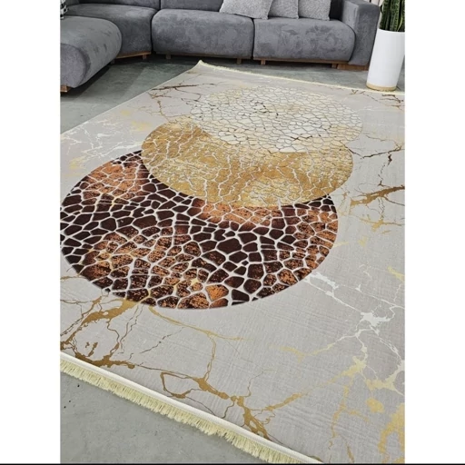 فرشینه مدرن طلایی مخمل هازان تُرک کد h267 (پس کرایه) فرشینه مدرن طلایی مخمل هازان تُرک کد h267 (پس کرایه)