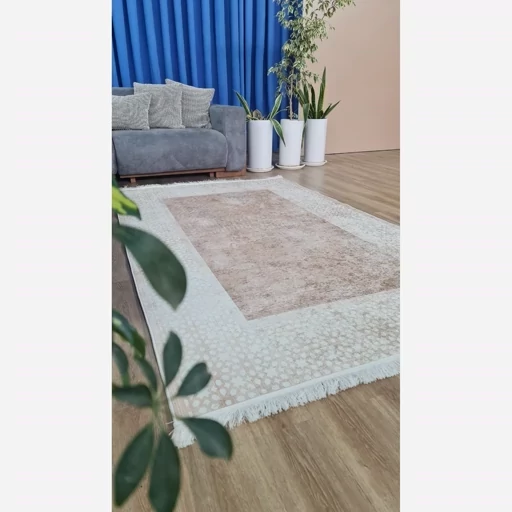فرش ماشینی چاپی | فرشینه هازان ترک طرح کرم کد h459(پس کرایه) فرش ماشینی چاپی | فرشینه هازان ترک طرح کرم کد h459(پس کرایه) - Image 11
