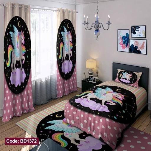 ست فانتزی رو تختی چاپی دخترانه یونیکورن کد bd1372 (پس کرایه) ست فانتزی رو تختی چاپی دخترانه یونیکورن کد bd1372 (پس کرایه)