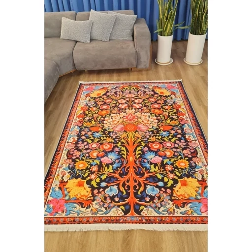 فرشینه هازان ترک طرح ابریشمی 048 (پس کرایه) فرشینه هازان ترک طرح ابریشمی 048 (پس کرایه) - Image 11