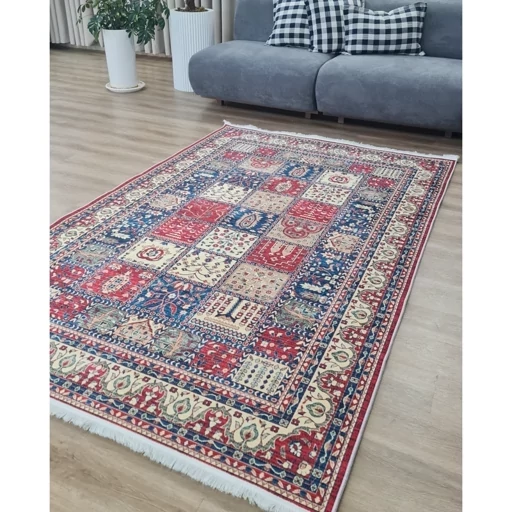 فرش ماشینی چاپی | فرشینه هازان ترک طرح چهارخونه سنتی 024 (پس کرایه) فرش ماشینی چاپی | فرشینه هازان ترک طرح چهارخونه سنتی 024 (پس کرایه) - Image 2