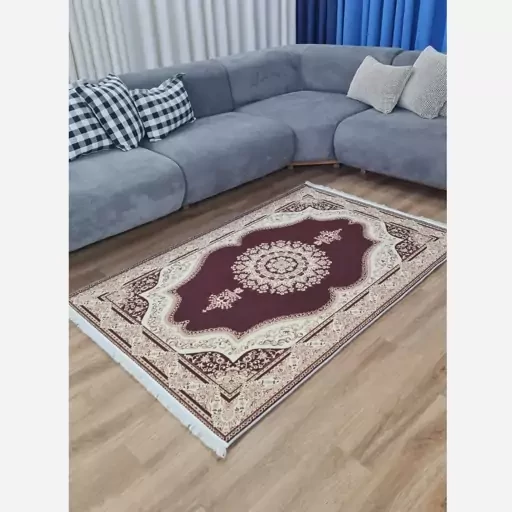 فرش ماشینی چاپی | فرشینه هازان ترک طرح سنتی کرم زرشکی h318 (پس کرایه) فرش ماشینی چاپی | فرشینه هازان ترک طرح سنتی کرم زرشکی h318 (پس کرایه) - Image 6