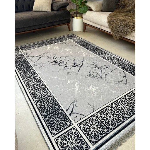 فرش مدرن هازان ترک نقره ای ضد پرز کدh173 (پس کرایه) فرش مدرن هازان ترک نقره ای ضد پرز کدh173 (پس کرایه) - Image 3