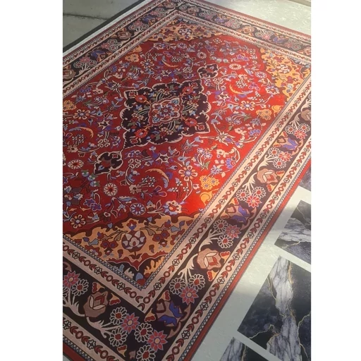 فرش ماشینی چاپی | فرشینه مخمل طرح سنتی لاکی کدh161 (پس کرایه) فرش ماشینی چاپی | فرشینه مخمل طرح سنتی لاکی کدh161 (پس کرایه)