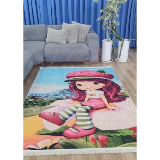 فرشینه کودک مخمل دختر توت فرنگی (پس کرایه) فرشینه کودک مخمل دختر توت فرنگی (پس کرایه) - Image 4