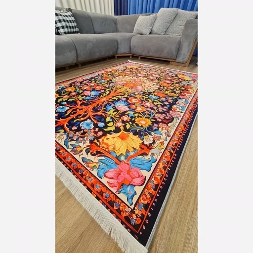 فرشینه هازان ترک طرح ابریشمی 048 (پس کرایه) فرشینه هازان ترک طرح ابریشمی 048 (پس کرایه) - Image 8