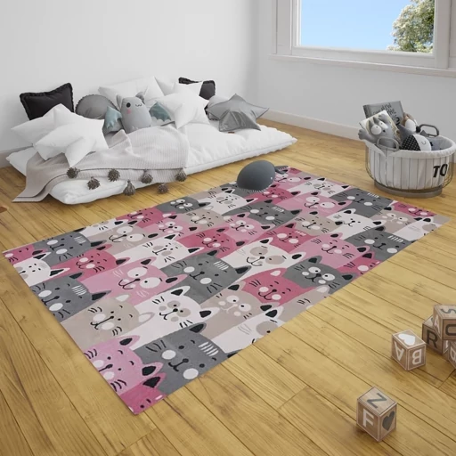 فرش کودک دخترانه مخمل تُرک ضد پرز و ضد حساسیت (پس کرایه) فرش کودک دخترانه مخمل تُرک ضد پرز و ضد حساسیت (پس کرایه) - Image 2