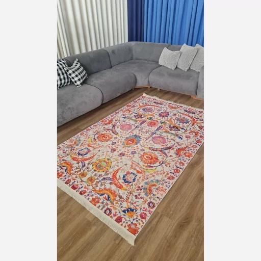 فرش ماشینی چاپی | فرشینه هازان ترک طرح ابریشمی سنتی 093 (پس کرایه) فرش ماشینی چاپی | فرشینه هازان ترک طرح ابریشمی سنتی 093 (پس کرایه) - Image 5