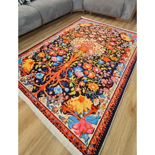 فرشینه هازان ترک طرح ابریشمی 048 (پس کرایه) فرشینه هازان ترک طرح ابریشمی 048 (پس کرایه) - Image 9