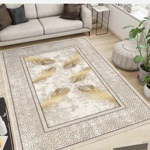 فرشینه مخمل تُرک طرح پر طلایی کد M299 (پس کرایه) فرشینه مخمل تُرک طرح پر طلایی کد M299 (پس کرایه)