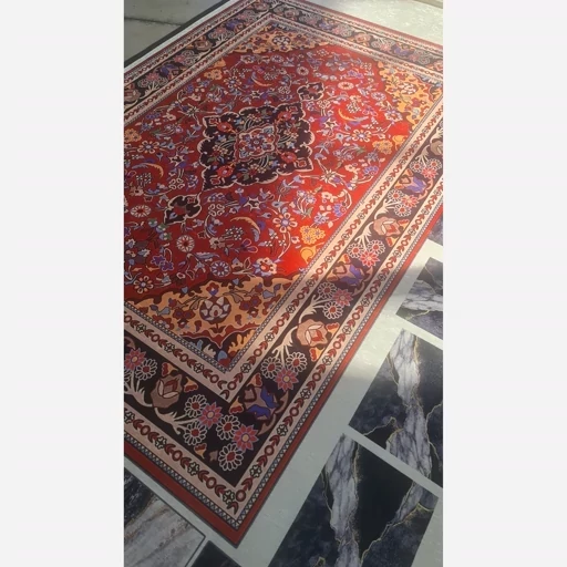 فرش ماشینی چاپی | فرشینه مخمل طرح سنتی لاکی کدh161 (پس کرایه) فرش ماشینی چاپی | فرشینه مخمل طرح سنتی لاکی کدh161 (پس کرایه) - Image 6