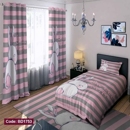 ست فانتزی روتختی چاپی خرگوش دخترانه کد bd1753 (پس کرایه) ست فانتزی روتختی چاپی خرگوش دخترانه کد bd1753 (پس کرایه)