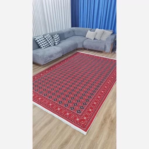 فرش ماشینی چاپی | فرشینه هازان ترک طرح ترکمن لاکی 129 (پس کرایه) فرش ماشینی چاپی | فرشینه هازان ترک طرح ترکمن لاکی 129 (پس کرایه) - Image 6