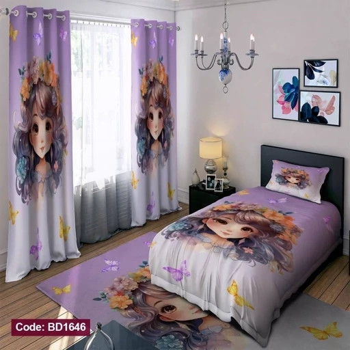 ست فانتزی رو تختی چاپی دخترانه گل کد bd1646 (پس کرایه) ست فانتزی رو تختی چاپی دخترانه گل کد bd1646 (پس کرایه)