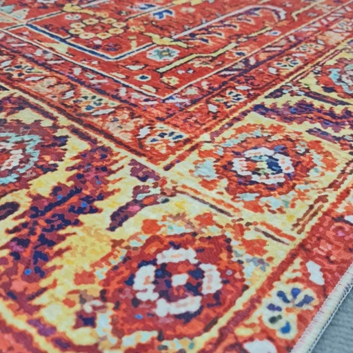 فرشینه مخمل هازان ترک طرح گلستان قرمز O152(پس کرایه) فرشینه مخمل هازان ترک طرح گلستان قرمز O152(پس کرایه) - Image 2