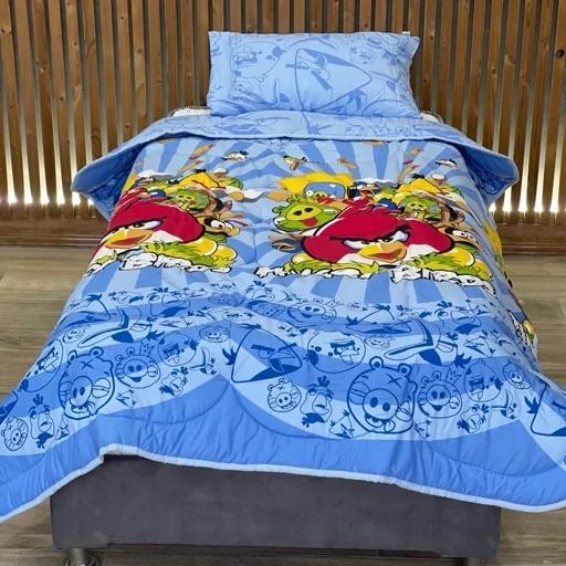 ست فانتزی روتختی 4 تیکه طرح انگری بردز آبی (پس کرایه) ست فانتزی روتختی 4 تیکه طرح انگری بردز آبی (پس کرایه)