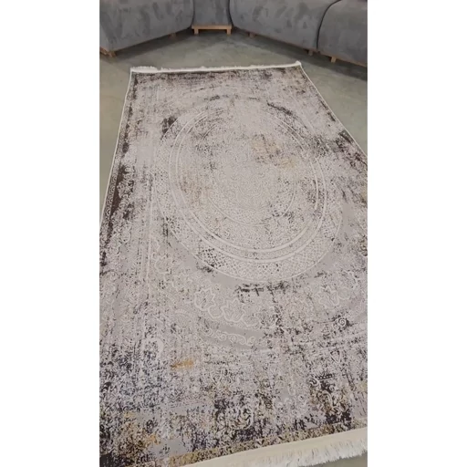 فرشینه هازان ترک طرح وینتیج سفید کد M325 (پس کرایه) فرشینه هازان ترک طرح وینتیج سفید کد M325 (پس کرایه) - Image 3