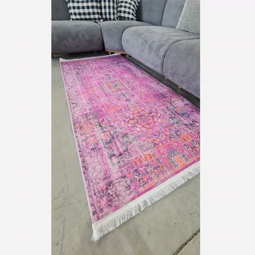 فرشینه هازان ترک صورتی وینتیج مدرن کد M193 (پس کرایه) فرشینه هازان ترک صورتی وینتیج مدرن کد M193 (پس کرایه) - Image 2