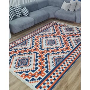 فرش ماشینی چاپی | فرشینه هازان ترک طرح گلیم کد m346 (پس کرایه)