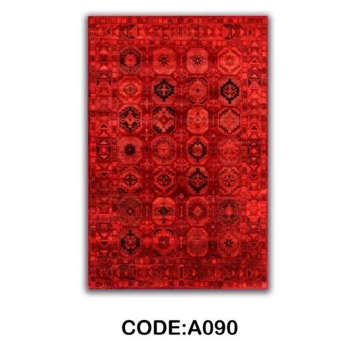 فرش ماشینی چاپی | فرشینه مخمل طرح سنتی قرمز 090(پس کرایه) فرش ماشینی چاپی | فرشینه مخمل طرح سنتی قرمز 090(پس کرایه) - Image 2
