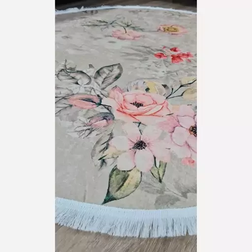 فرش ماشینی چاپی | فرشینه هازان ترک دایره طرح گلM207 (پس کرایه) فرش ماشینی چاپی | فرشینه هازان ترک دایره طرح گلM207 (پس کرایه) - Image 6
