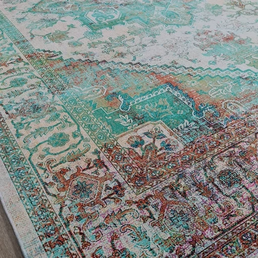 فرشینه مخمل هازان ترک طرح فیروزه U453(پس کرایه) فرشینه مخمل هازان ترک طرح فیروزه U453(پس کرایه) - Image 2