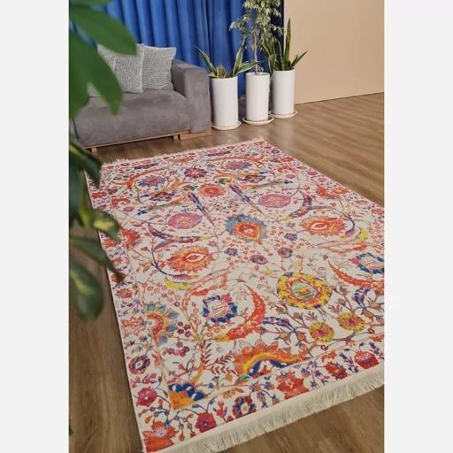 فرش ماشینی چاپی | فرشینه هازان ترک طرح ابریشمی سنتی 093 (پس کرایه) فرش ماشینی چاپی | فرشینه هازان ترک طرح ابریشمی سنتی 093 (پس کرایه) - Image 4