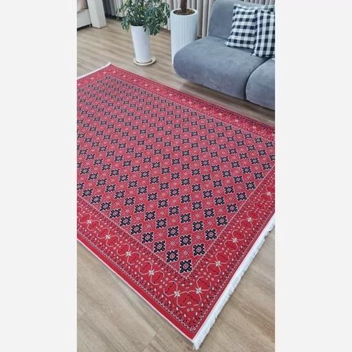 فرش ماشینی چاپی | فرشینه هازان ترک طرح ترکمن لاکی 129 (پس کرایه) فرش ماشینی چاپی | فرشینه هازان ترک طرح ترکمن لاکی 129 (پس کرایه) - Image 5