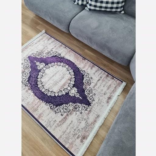 فرش ماشینی چاپی | فرشینه هازان ترک طرح وینتیج بنفش کد h232 (پس کرایه) فرش ماشینی چاپی | فرشینه هازان ترک طرح وینتیج بنفش کد h232 (پس کرایه) - Image 6