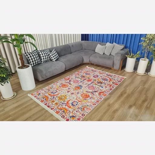 فرش ماشینی چاپی | فرشینه هازان ترک طرح ابریشمی سنتی 093 (پس کرایه) فرش ماشینی چاپی | فرشینه هازان ترک طرح ابریشمی سنتی 093 (پس کرایه) - Image 9