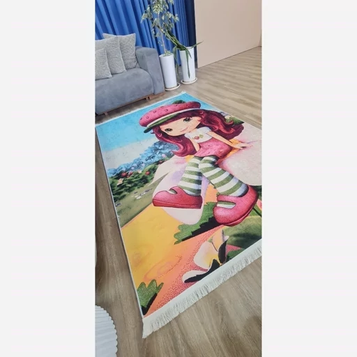 فرشینه کودک مخمل دختر توت فرنگی (پس کرایه) فرشینه کودک مخمل دختر توت فرنگی (پس کرایه) - Image 8