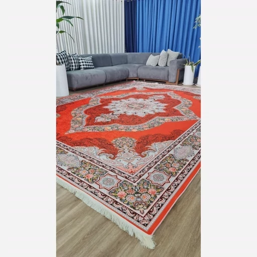 فرش ماشینی چاپی | فرشینه مخمل طرح سنتی قرمز 099 (پس کرایه) فرش ماشینی چاپی | فرشینه مخمل طرح سنتی قرمز 099 (پس کرایه) - Image 3