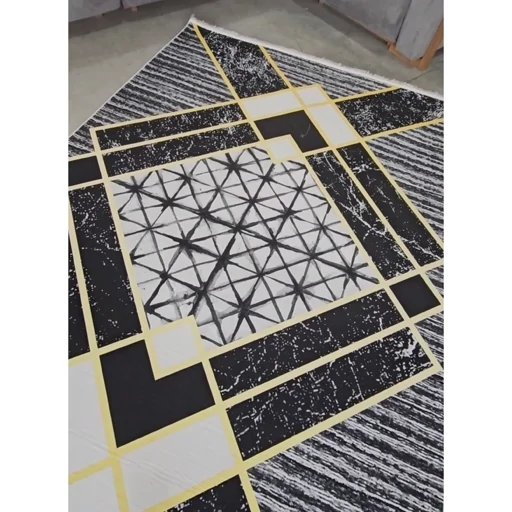 فرشینه مخمل طوسی مشکی مدرن کد h169 (پس کرایه) فرشینه مخمل طوسی مشکی مدرن کد h169 (پس کرایه) - Image 6