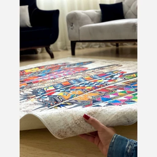 فرش کناره و فرش راهرو جنس مخمل تُرک طرح پَر کد h261 (پس کرایه) فرش کناره و فرش راهرو جنس مخمل تُرک طرح پَر کد h261 (پس کرایه) - Image 9